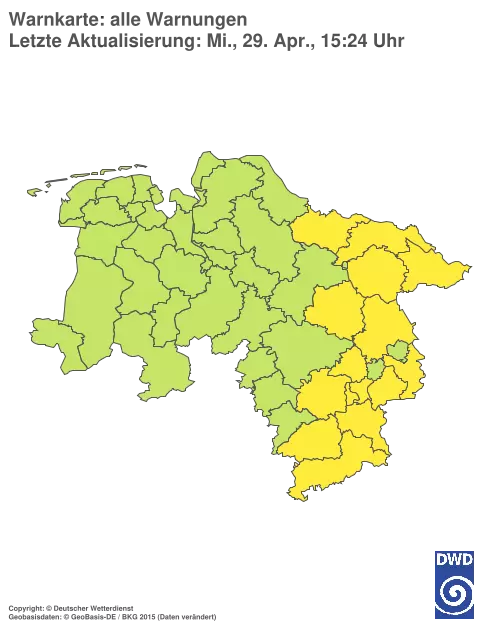 Aktuelle Wetterwarnungen für %region%
